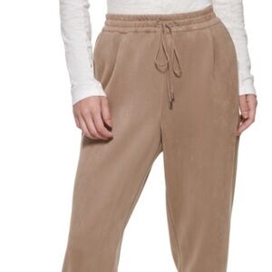 DKNY Women's Pull on Suede Jogger, Mushroom,  Size: Medium